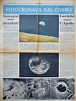 LA NAZIONE del 31 dicembre 1968 - Servizio con immagini della missione spaziale Apollo 8 realizzate durante l'orbita intorno alla Luna