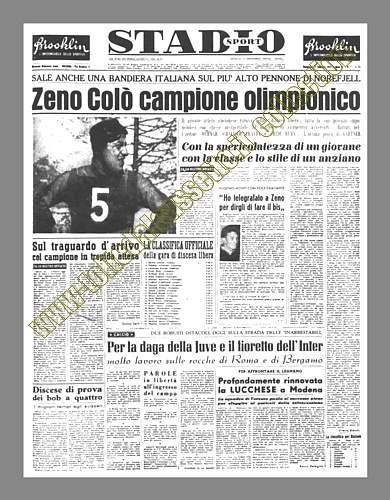 STADIO del 17 febbraio 1952 - Zeno Colò è medaglia d'oro nella discesa libera alle Olimpiadi invernali di Oslo