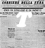 CORRIERE DELLA SERA del 30 dicembre 1908 - Prima pagina listata a lutto per le vittime del terremoto di Messina e Reggio Calabria