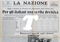LA NAZIONE del 20 giugno 1976 - Elezioni politiche in Italia: Per gli italiani una scelta decisiva. Rinnovati appelli agli elettori da parte dei leader dei partiti