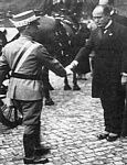Il Re Vittorio Emanuele III riceve Benito Mussolini dopo la marcia su Roma