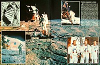 Un collage con le più significative immagini della missione lunare Apollo 11