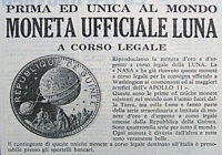 Emissione di monete a corso legale (Repubblica della Guinea) celebrative dello sbarco sulla Luna