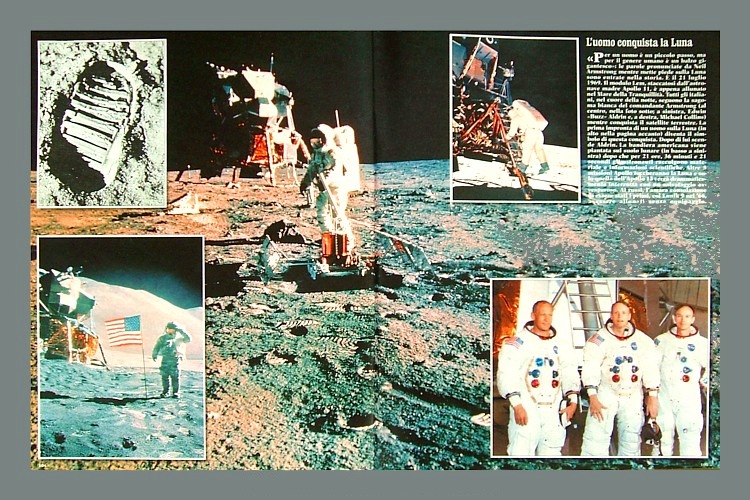 MISSIONE APOLLO 11 - Collage di fotografie dal suolo lunare