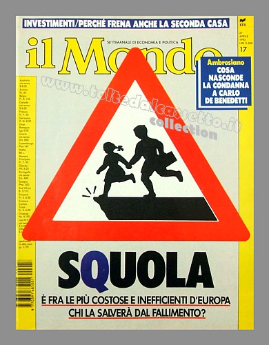 IL MONDO del 27 aprile 1992 - Inchiesta sulla scuola italiana che rischia il fallimento...