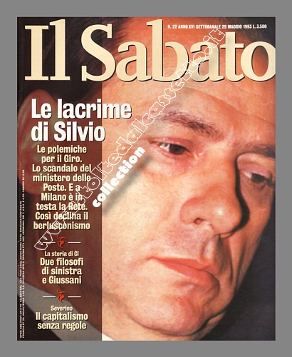IL SABATO del 29 maggio 1993 - Le "lacrime" di Silvio Berlusconi per le polemiche sul Giro d'Italia e lo scandalo del ministero delle Poste...