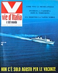 VIE D'ITALIA E DEL MONDO dell'aprile 1968 - Il mensile del Touring Club Italiano dedica la copertina e un servizio alla motonave "Michelangelo" in navigazione sulla rotta Genova-New York (Mediterraneo-Nord America)