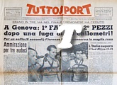 TUTTOSPORT del 22 maggio 1951 - Nella tappa con arrivo a Genova vince Falzoni dopo 170 km di fuga