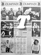 STADIO del 2 settembre 1960 - Olimpiadi di Roma, per la prima volta, tre atleti della stessa nazione salgono sul podio contemporaneamente. L'impresa è realizzata dai pesisti USA Nieder (1°) - O'Brien (2°) e Long (3°)