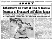 LA NAZIONE del 19 luglio 1959 (numero speciale del centanario) - Lo spagnolo Federico Martin Bahamontes vince la 46° edizione del Tour de France