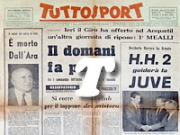 TUTTOSPORT del 4 giugno 1964 - In prima pagina la morte improvvisa del presidente del Bologna Renato Dall'Ara