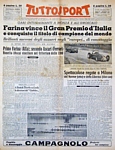 TUTTOSPORT del 4 settembre 1950 - Nino Farina (Alfa Romeo) vince a Monza il "Gran Premio d'Italia" e diventa Campione del Mondo di automobilismo
