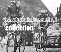 TOUR DE FRANCE 1949 - Fausto Coppi e Gino Bartali pedalano insieme verso la vittoria finale TOUR DE FRANCE 1949 - Fausto Coppi e Gino Bartali pedalano insieme verso la vittoria finale