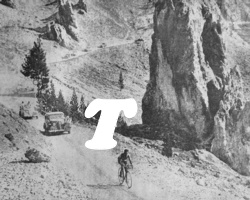 TOUR DE FRANCE 1948 - Sull'Izoard Gino Bartali ha appena staccato Robic (che nella foto si intravede ancora a circa 200 metri di distanza) per volare solitario alla conquista della tappa e della corsa