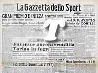 LA GAZZETTA DELLO SPORT del 10 marzo 1947 - Luciano Maggini vince il Gran Premio di Nizza di ciclismo, battendo in volata il campione italiano e compagno di squadra Vito Ortelli