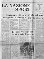 LA NAZIONE Sport del 3 maggio 1971 - Franco Bitossi vittorioso nel 47° Giro di Romagna