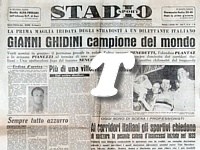 STADIO del 2 settembre 1951 - A Varese Gianni Ghidini è campione del mondo di ciclismo su strada, categoria dilettanti