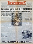 TUTTOSPORT del 3 settembre 1951 - A Varese lo svizzero Ferdy Kubler vince il Campionato del Mondo di ciclismo su strada - 2° Magni - 3° Bevilacqua