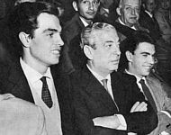 Angelo Moratti assiste alla finale di Coppa Campioni 1965 insieme ai figli Massimo e Gianmarco