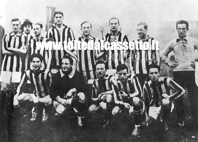 La formazione dell'Internazionale che ha vinto il campionato 1919-1920 (2° scudetto)