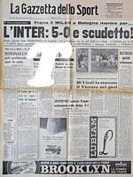 LA GAZZETTA DELLO SPORT del 3 maggio 1971 - L'Inter batte il Foggia 5-0 e conquista in anticipo il suo 11° scudetto