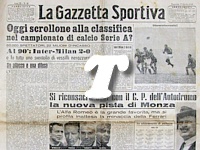 LA GAZZETTA SPORTIVA del 17 ottobre 1948 - Nell'anticipo di campionato l'Inter vince il derby col Milan (2-0), con reti di Nyers e Lorenzi