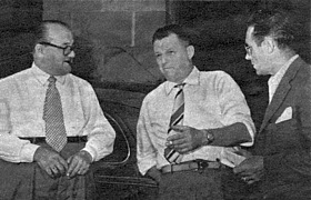 La triade dell'Inter nei primi anni '50 - MASSERONI (presidente), DAVIES (direttore sportivo) e FONI (allenatore)
