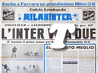 MILANINTER (Calcio Lombardo) del 25 gennaio 1960 - In campionato L'Inter batte l'Alessandria per 3-1. Angelillo e Lindskog fanno scintille per 45'