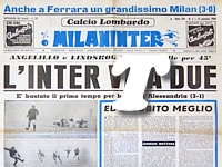 MILANINTER (Calcio Lombardo) del 25 gennaio 1960 - In campionato L'Inter batte l'Alessandria per 3-1. Angelillo e Lindskog fanno scintille per 45'