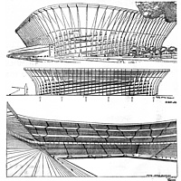 Da TUTTOSPORT del 10 giugno 1949 alcuni disegni del progetto per il nuovo stadio di San Siro realizzato dall'ing. Calzolari