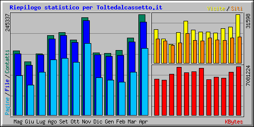 Riepilogo statistico per Toltedalcassetto.it